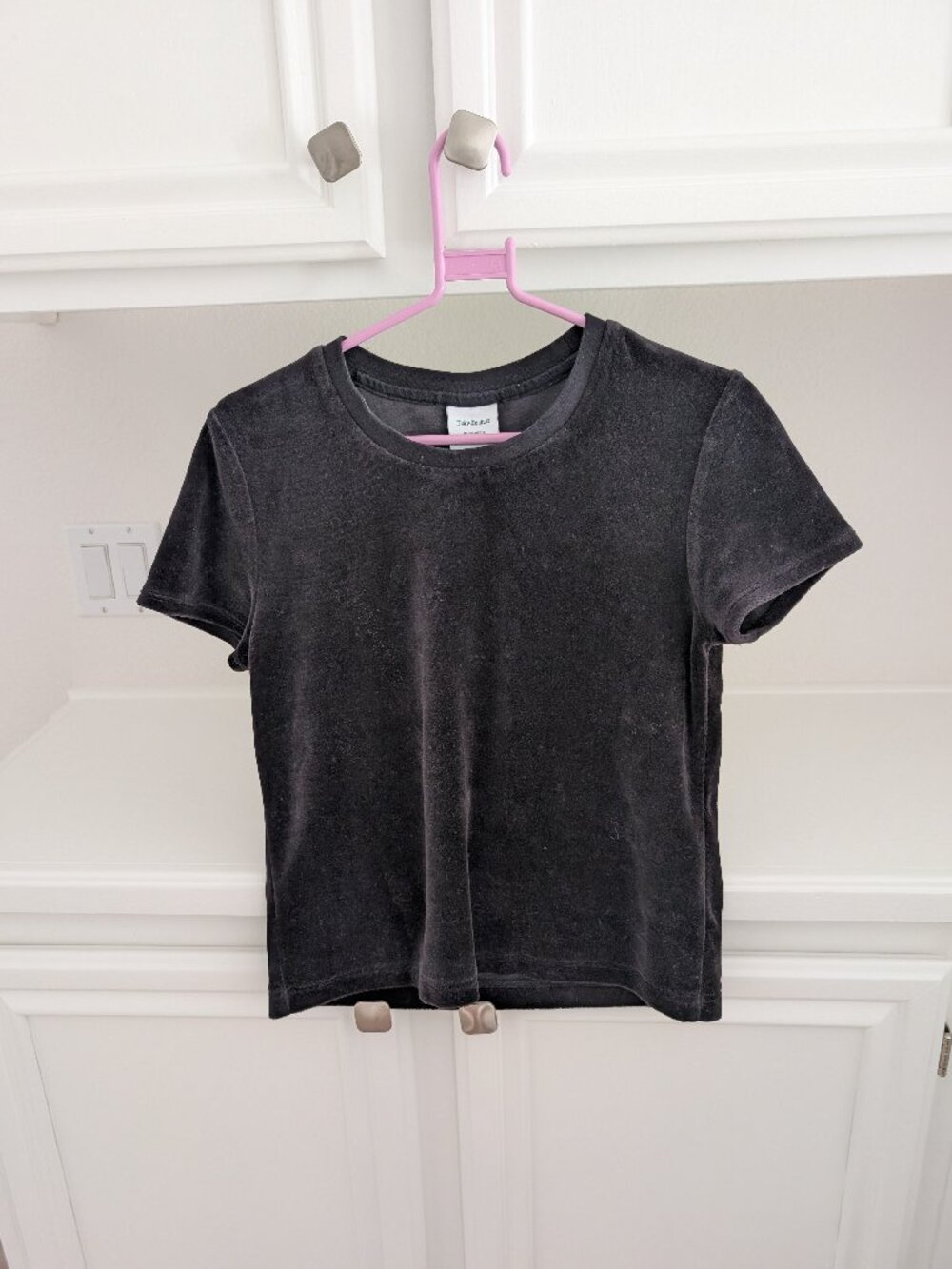 Juicy Couture Black Short-Sleeve Velour Tee